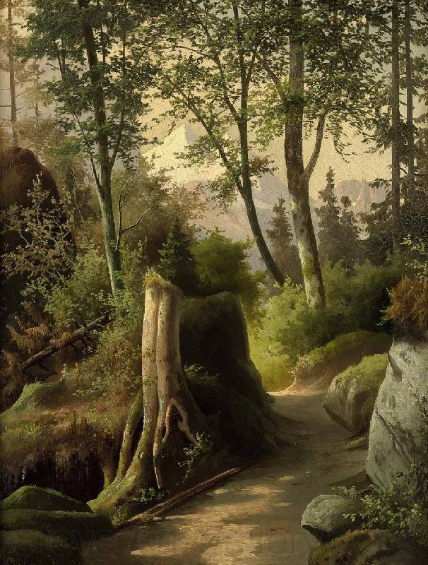 Eduard Friedrich Leybold Blausee mit den Doldenhornern und dem Fisistock im Kanton Bern Norge oil painting art